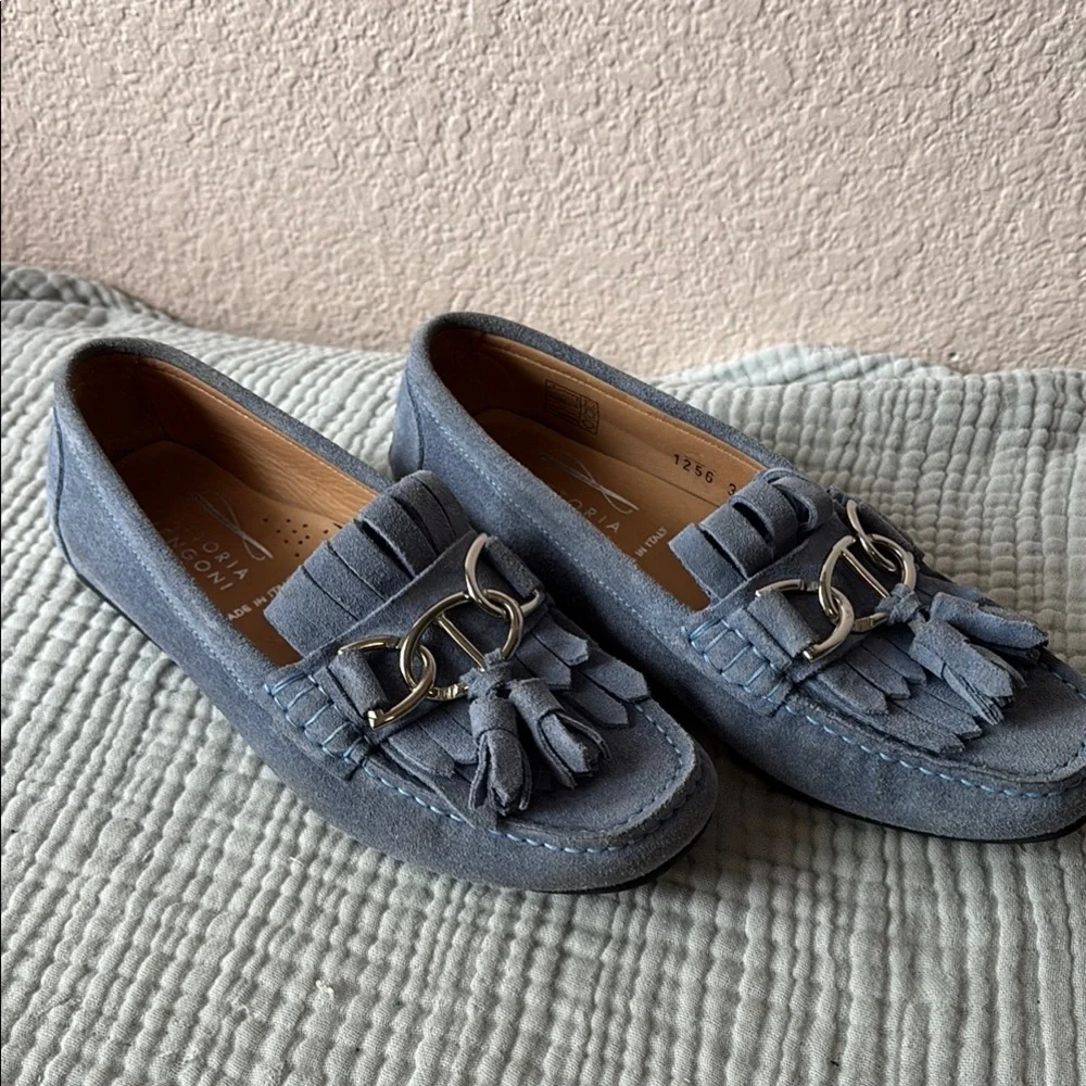 Venezia Women's Tassel Loafers in Soft Blue - Picture 4 of 7